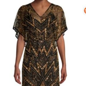 Aidan Mattox Embellished V-Neck Gown